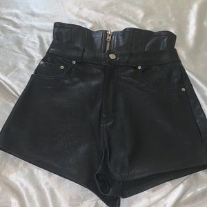 Leather shorts